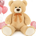 Giant Teddy Bear Stuffed Animal-35.4'' Large Teddy Bear, Soft Large Teddy Bear Plush Toy, Brown Teddy Bear, Big Stuffed Bear for Girl Boy Girlfriend Valentines Christmas Birthday, Light Brown